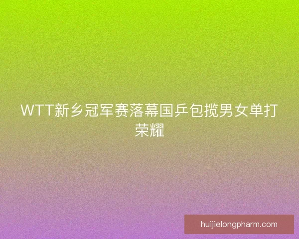 WTT新乡冠军赛落幕国乒包揽男女单打荣耀